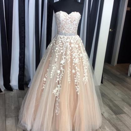 lace overlay evening gown