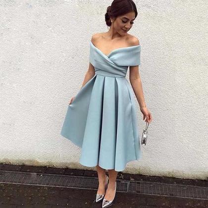 Short Off-the-Shoulder Prom Dress With Pockets, Midi Dresses on Luulla