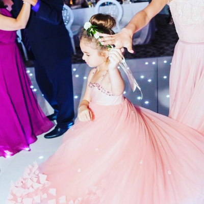 Puffy Tulle 3D Flowers Flower Girls Dresses Kids Princess Pageant Dress
