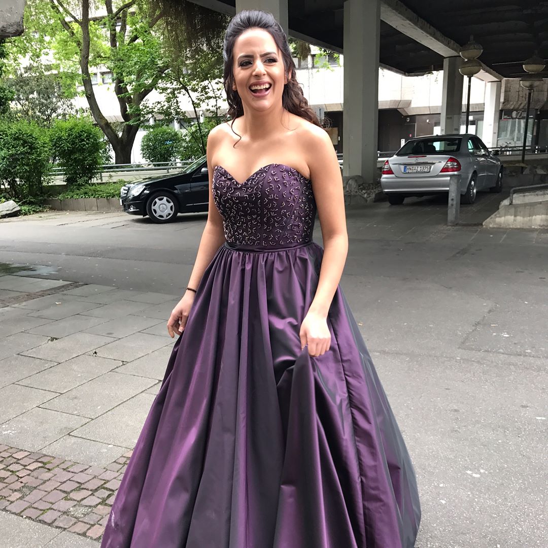 purple taffeta dress