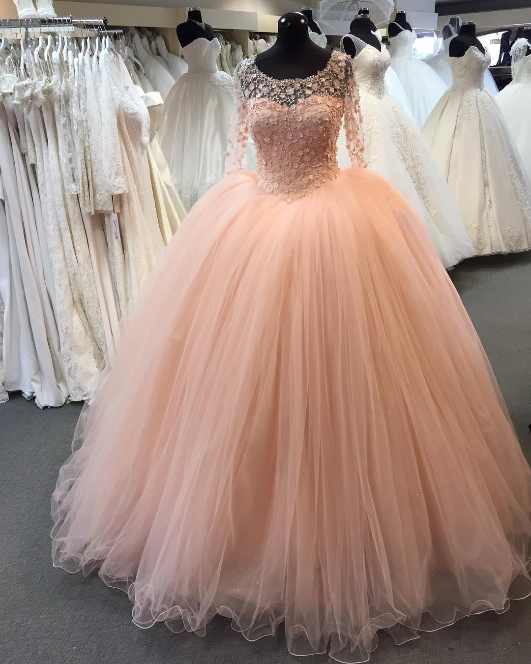 coral ball gown