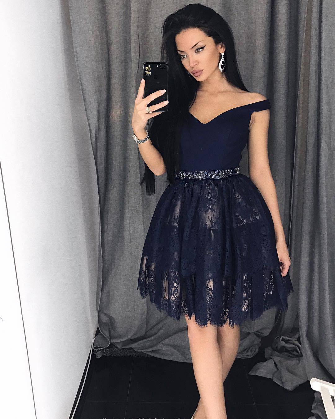 short navy blue semi formal dresses