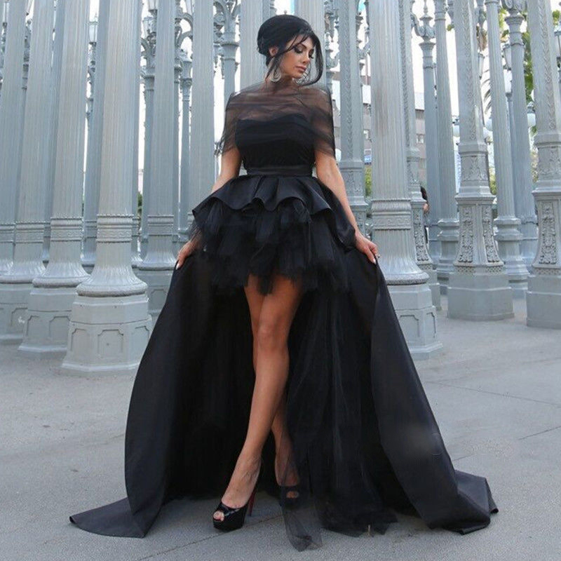 black high low prom dress