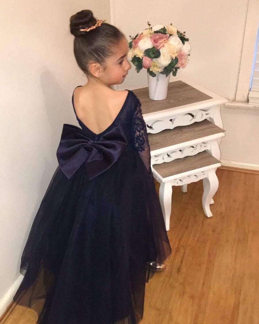 backless flower girl dress
